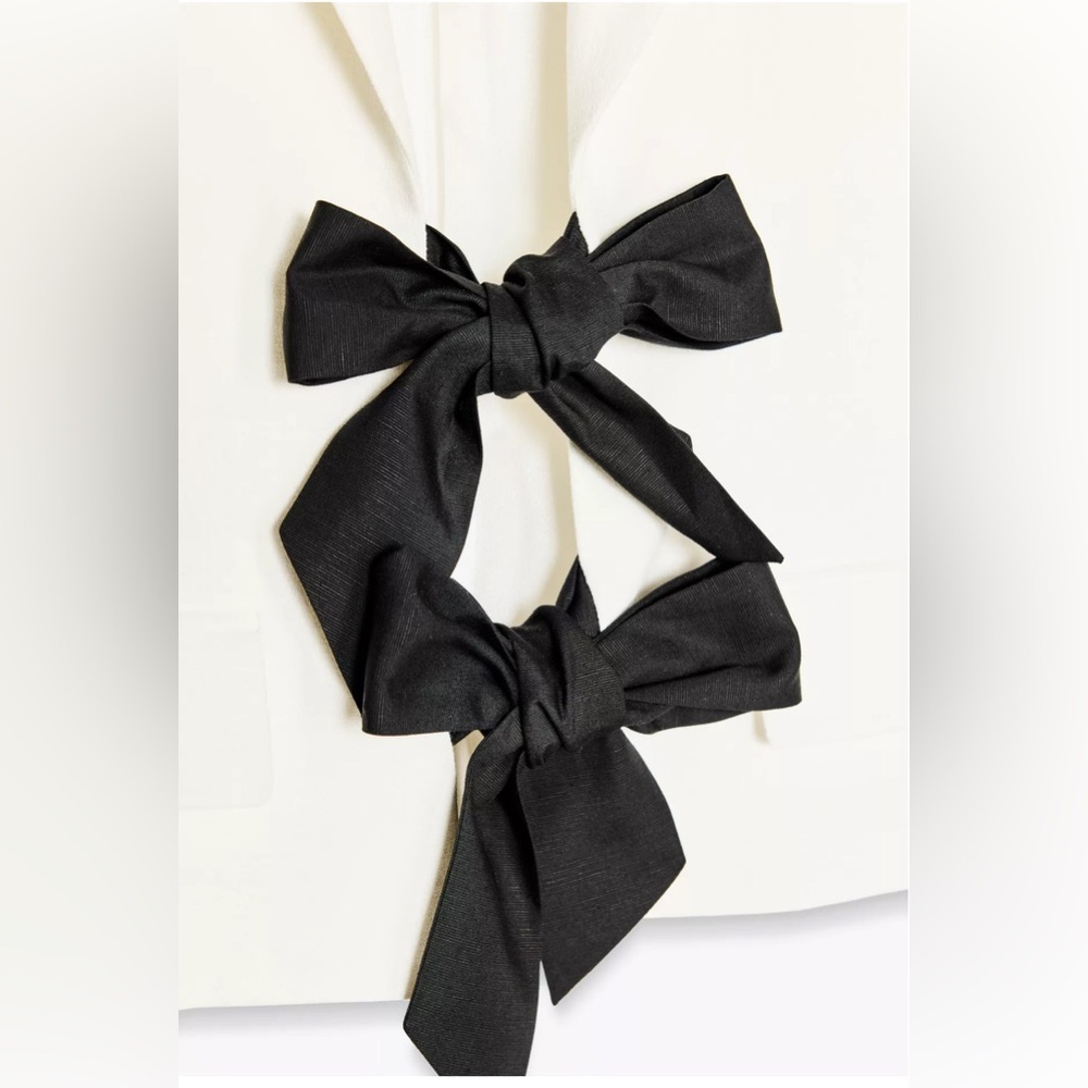 Zara Contrast Tie Blazer - Picture 2 of 5